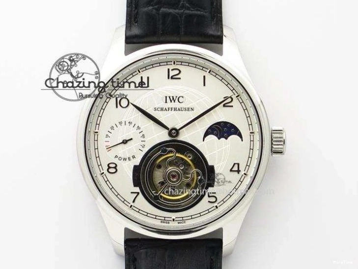 MIROTIME 0407 Portuguese IW544404 SS Gray Dial On Black Leather Strap A Practical 7259